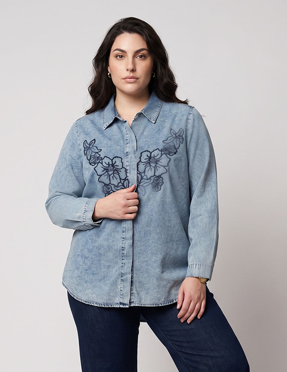 Blusa Camisera Manga Larga Para Mujer