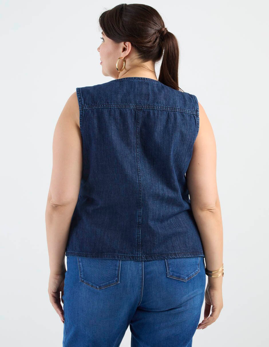 Chaleco Lieb Plus de mezclilla para mujer