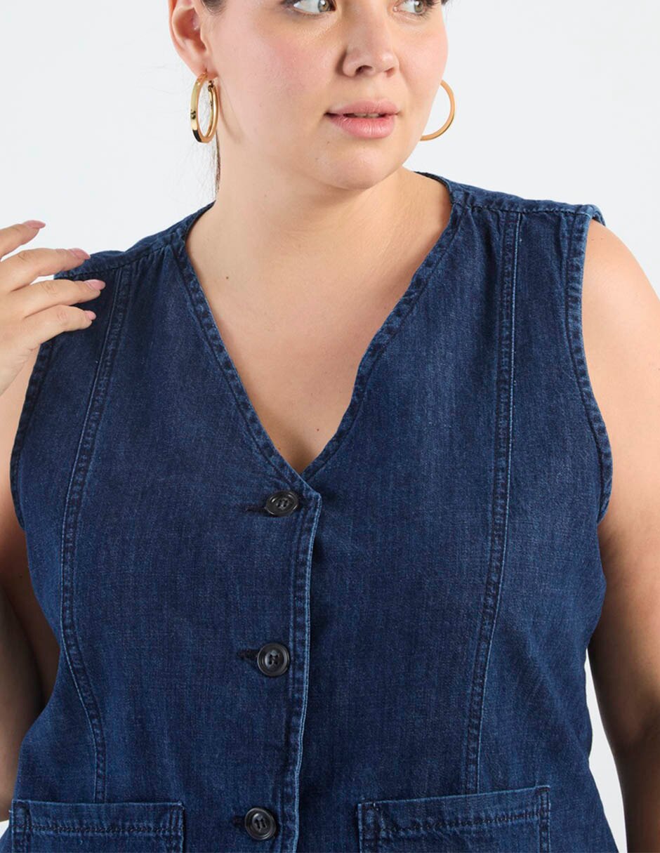 Chaleco Lieb Plus de mezclilla para mujer