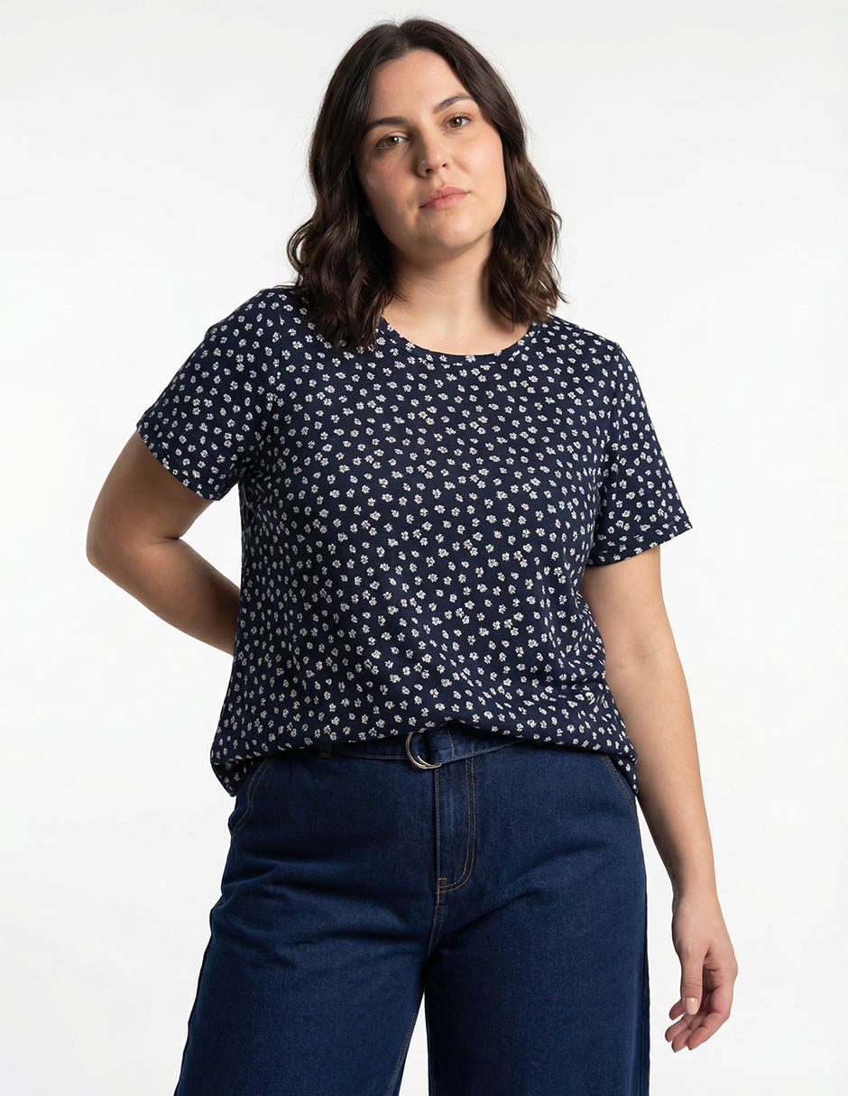 Playera manga corta cuello redondo para mujer Playera manga corta cuello redondo para mujer