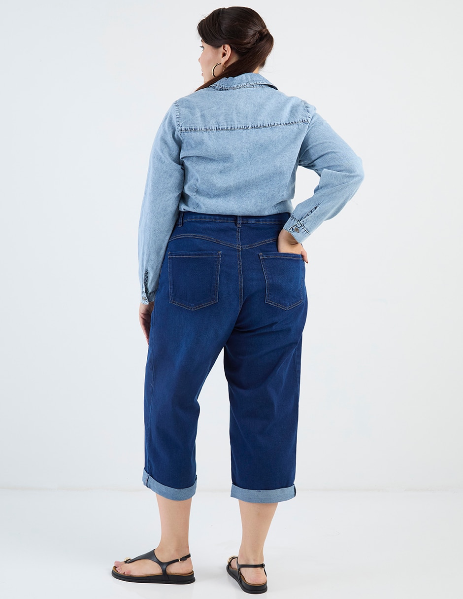 Jeans capri straight corte para mujer 2