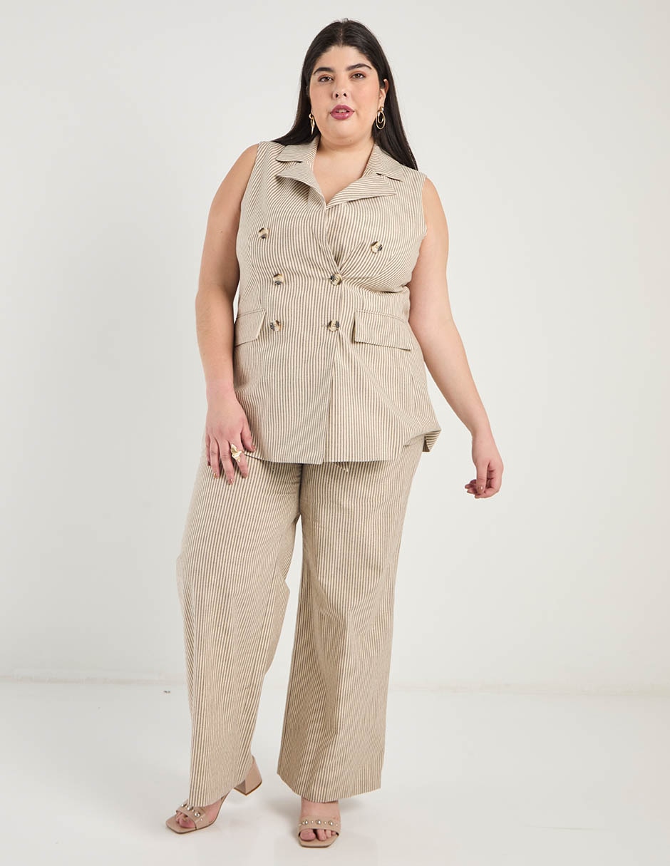 Pantalón straight amplio para mujer 7