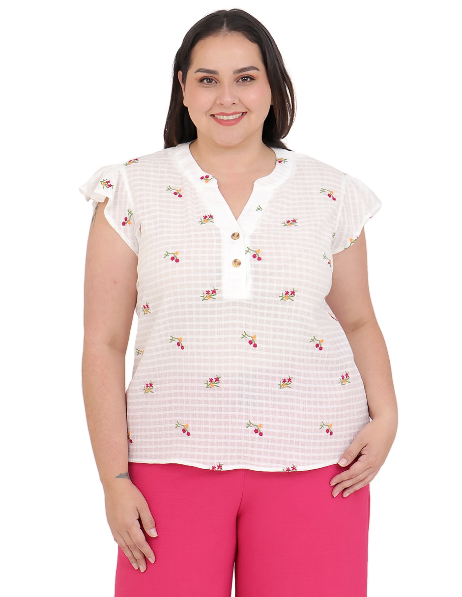 Blusa grupo bromelia manga corta para mujer Blusa grupo bromelia manga corta para mujer