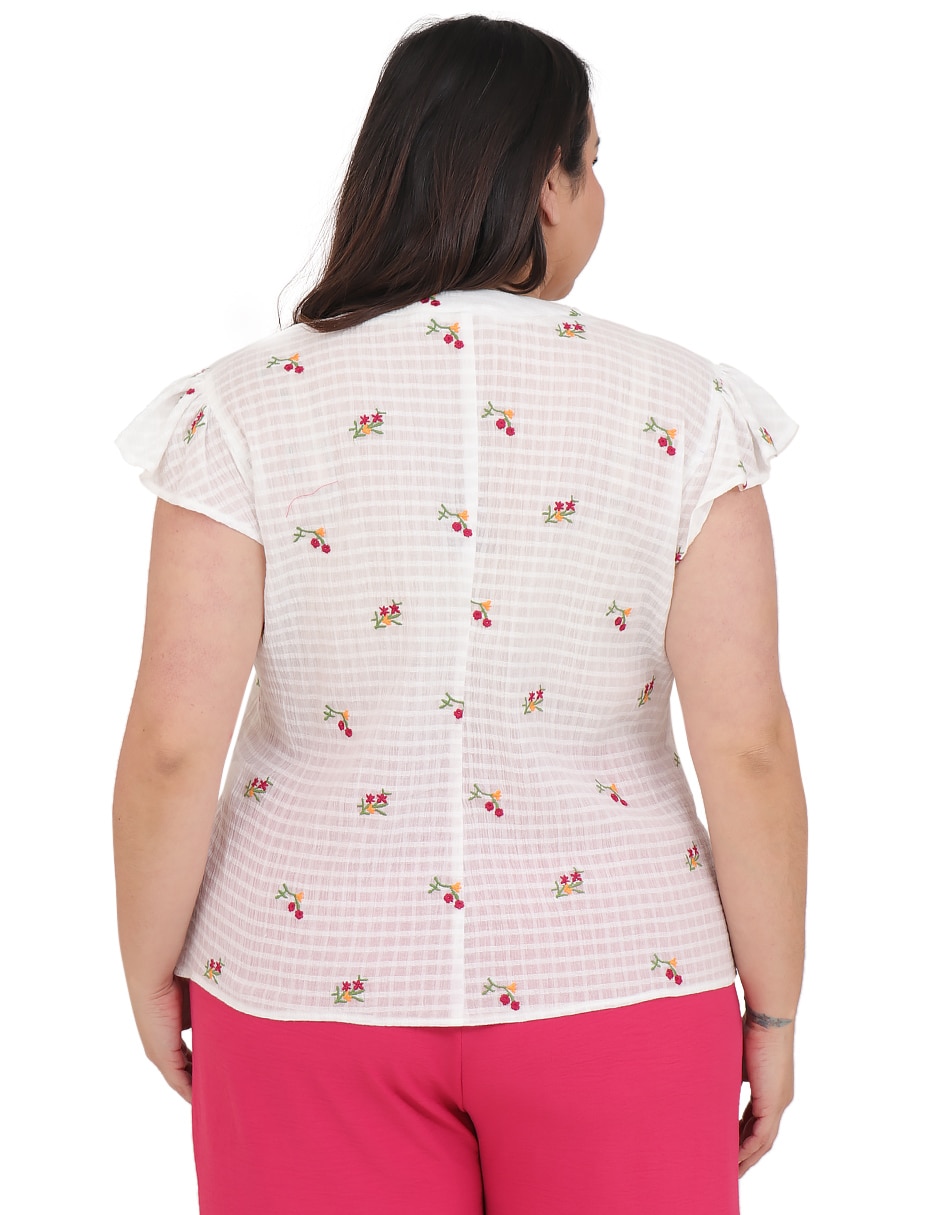 Blusa cariló grupo bromelia manga corta para mujer