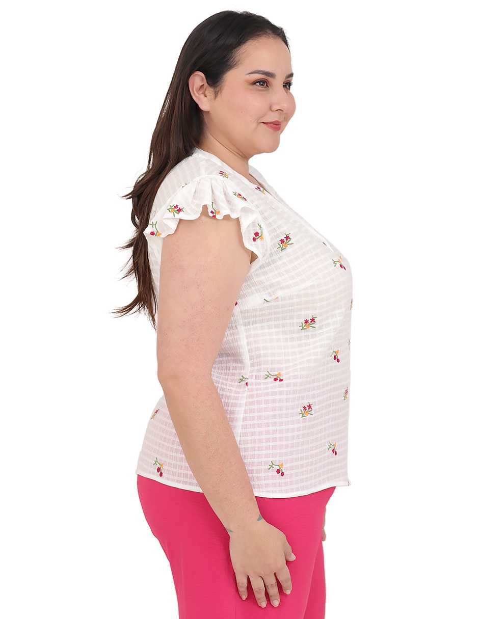 Blusa cariló grupo bromelia manga corta para mujer
