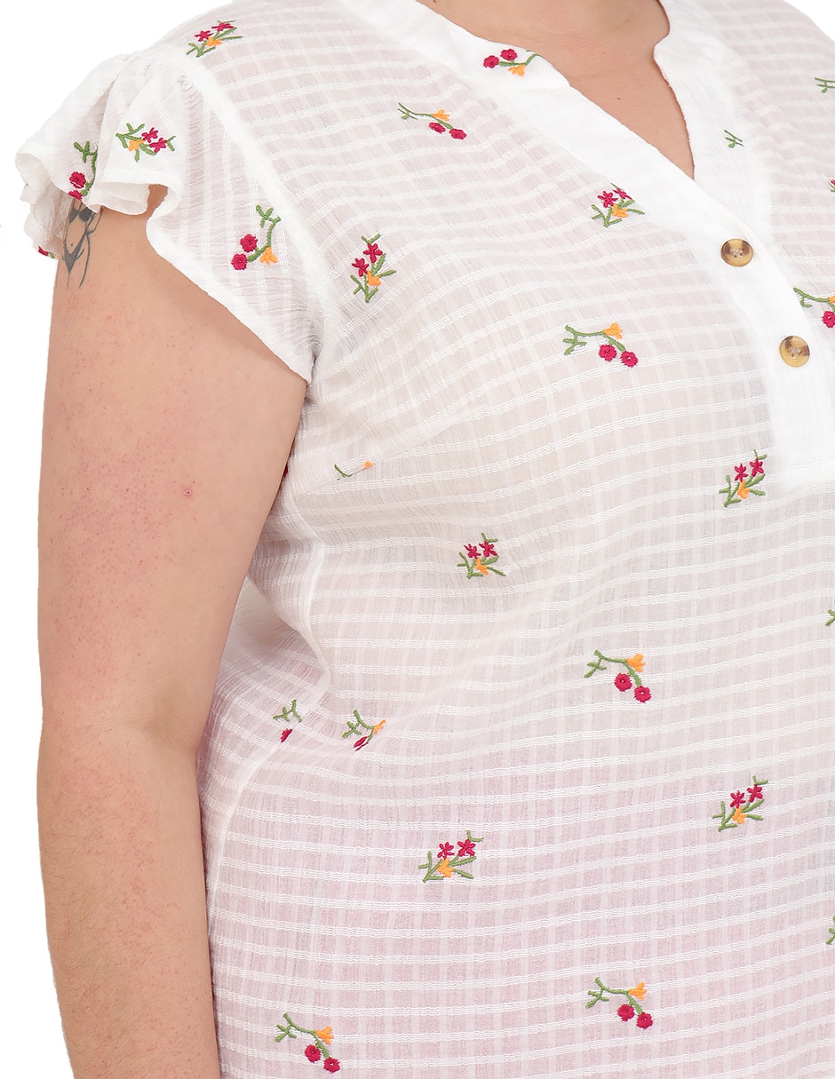 Blusa cariló grupo bromelia manga corta para mujer