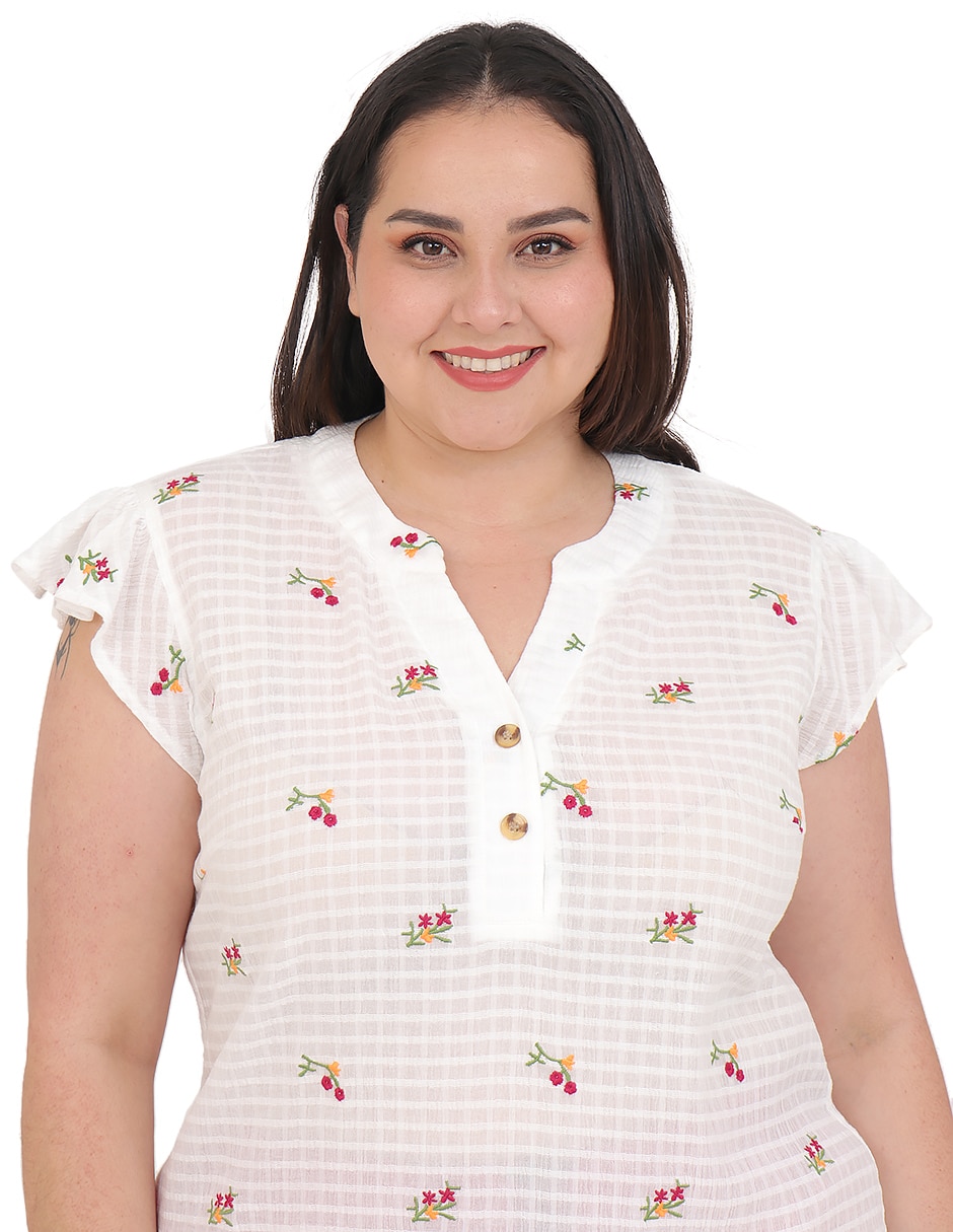 Blusa cariló grupo bromelia manga corta para mujer