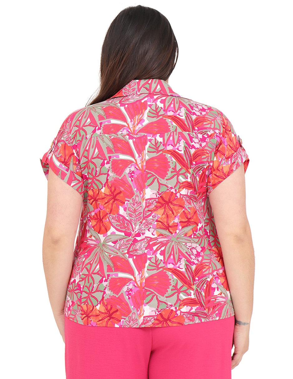 Blusa cariló grupo bromelia manga corta para mujer