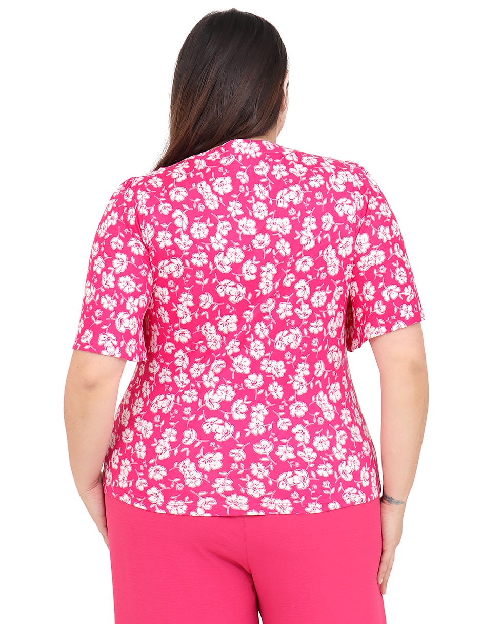 Blusa cariló grupo bromelia manga corta para mujer