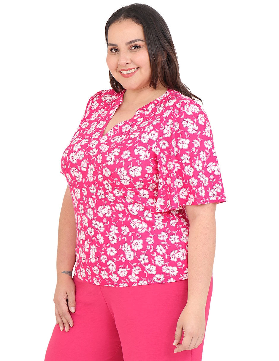 Blusa cariló grupo bromelia manga corta para mujer