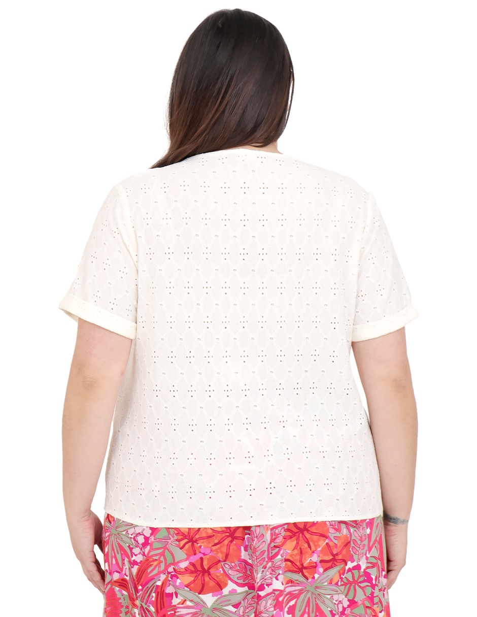 Blusa cariló grupo bromelia manga corta para mujer