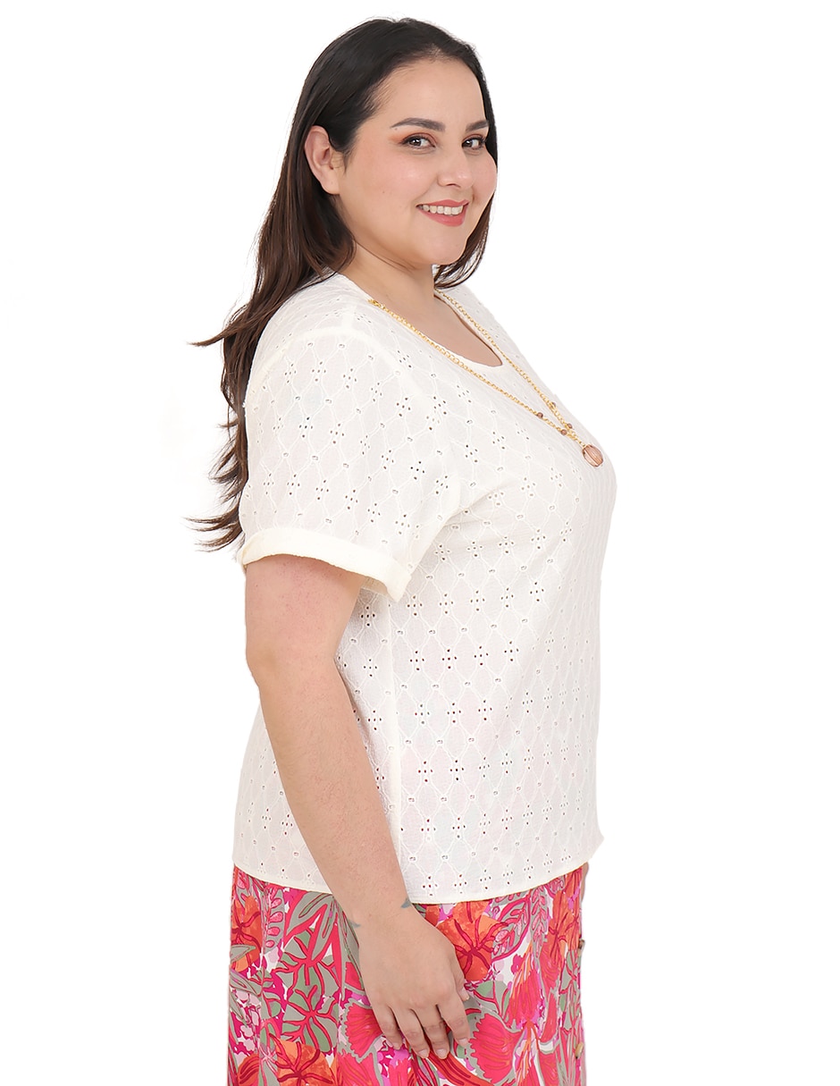 Blusa cariló grupo bromelia manga corta para mujer