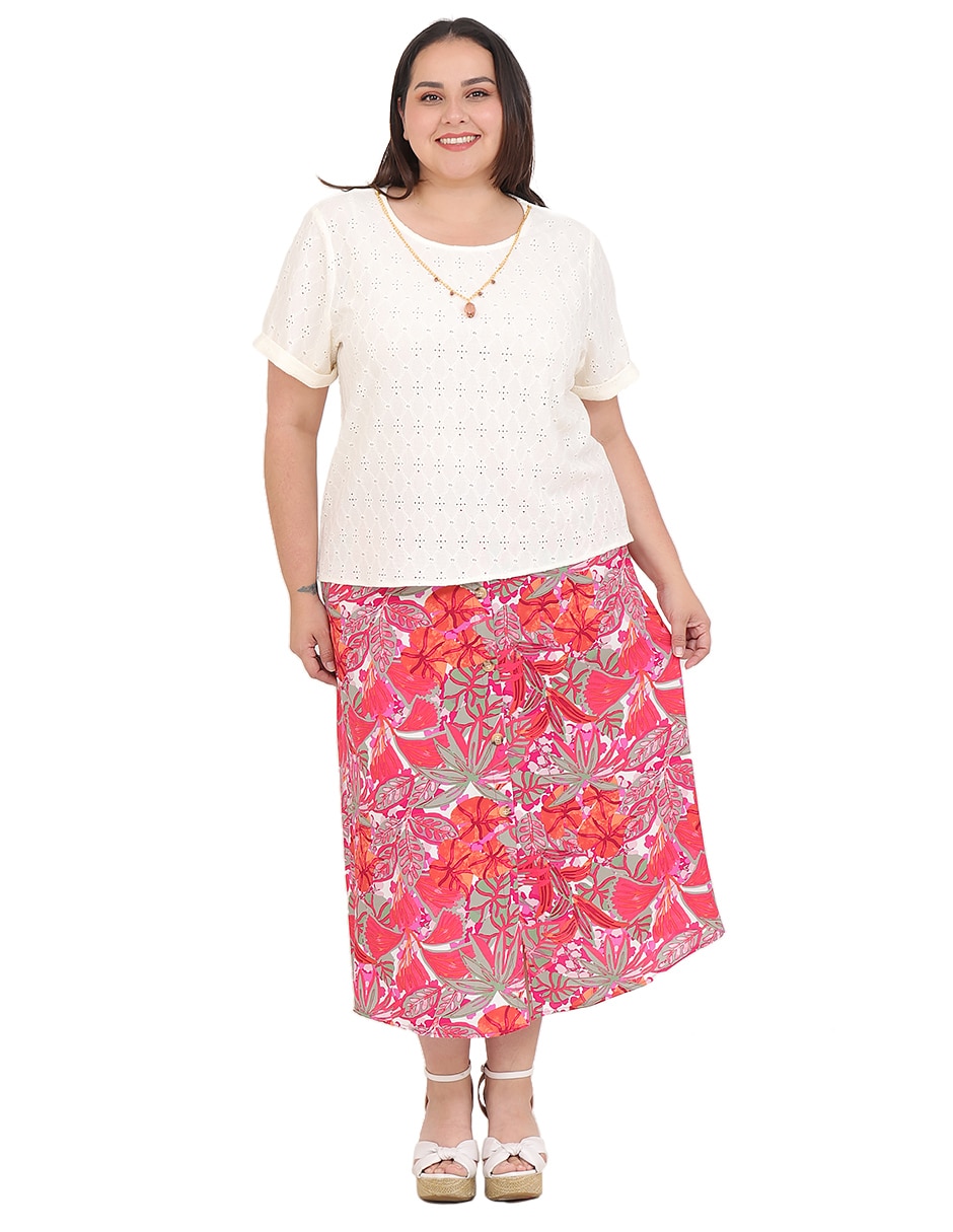 Blusa cariló grupo bromelia manga corta para mujer