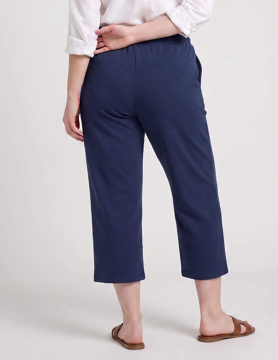 Pants cropped con jareta para mujer 2