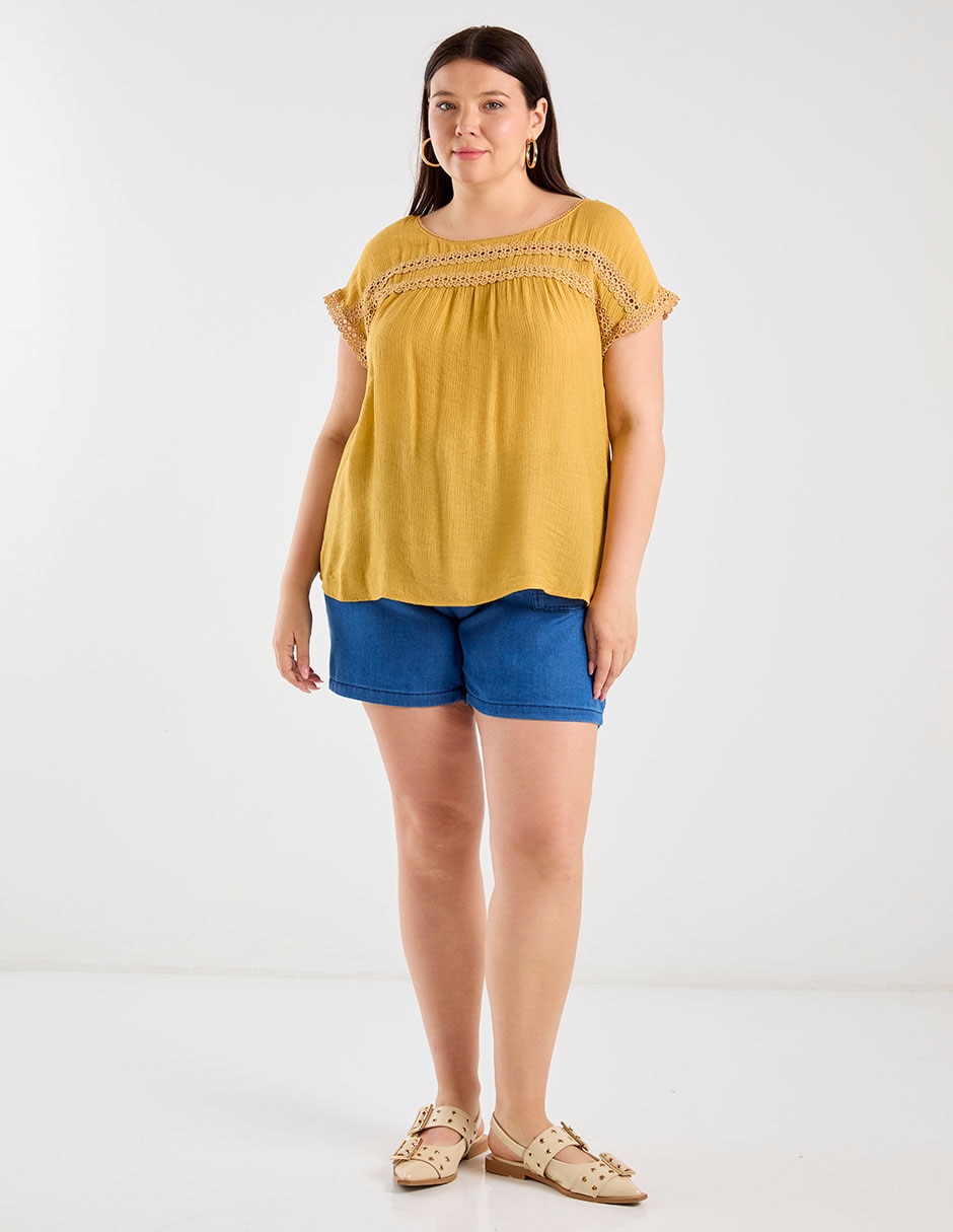 Blusa manga corta para mujer 3