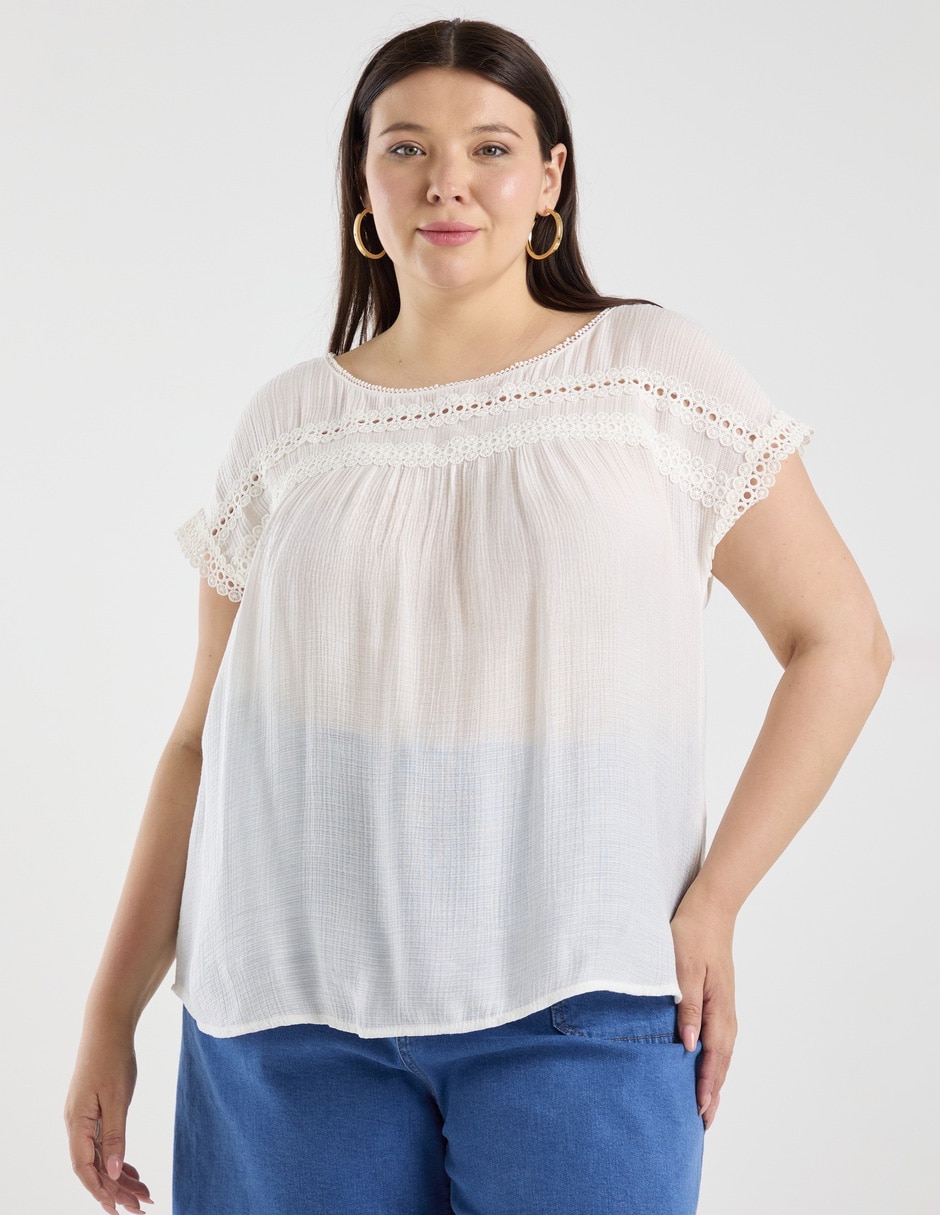 Blusa Davinchy manga corta para mujer