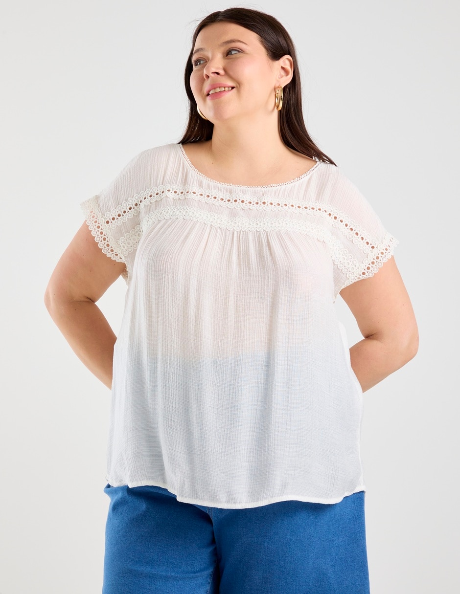 Blusa Davinchy manga corta para mujer