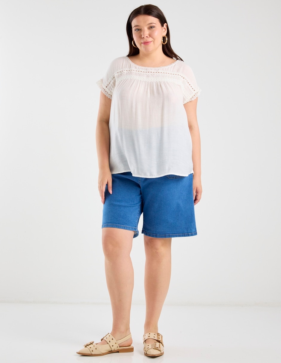 Blusa Davinchy manga corta para mujer