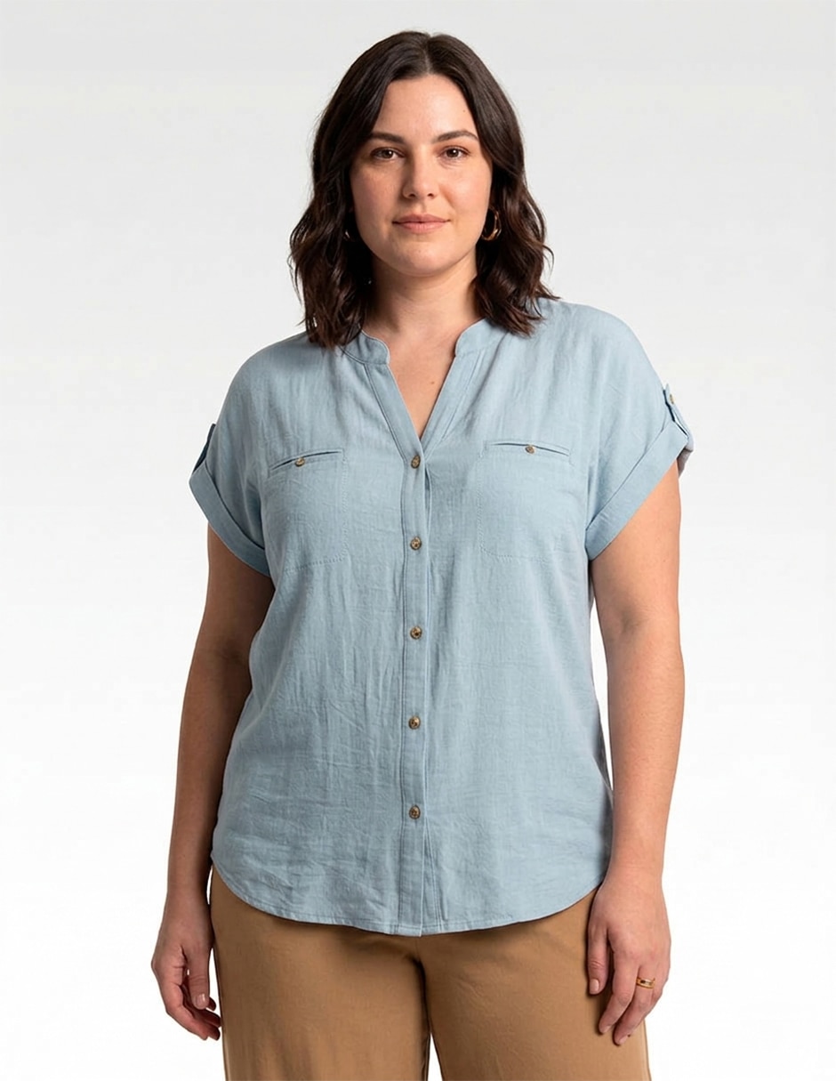Blusa manga corta para mujer