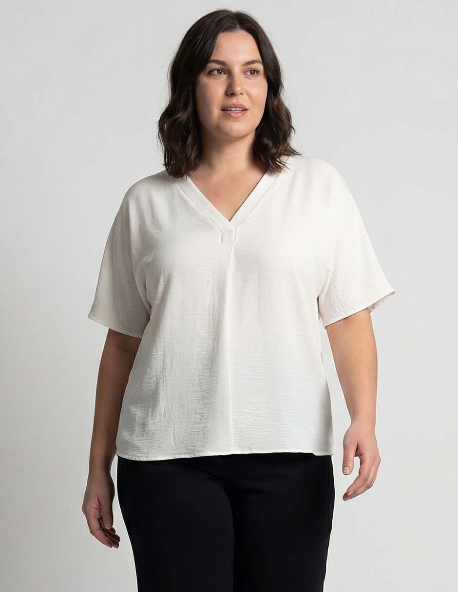 Blusa manga al codo para mujer
