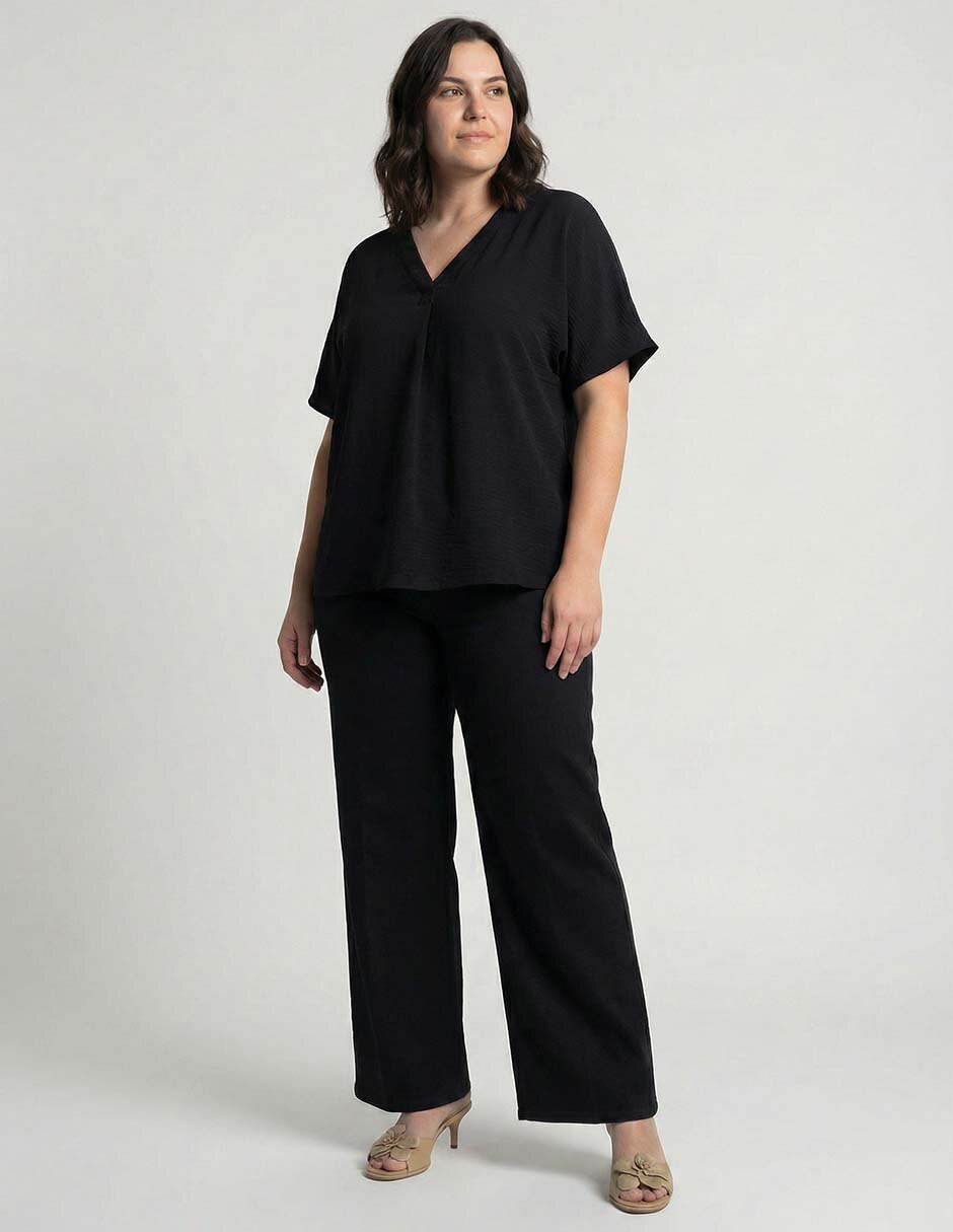 Blusa Lieb Plus manga al codo para mujer