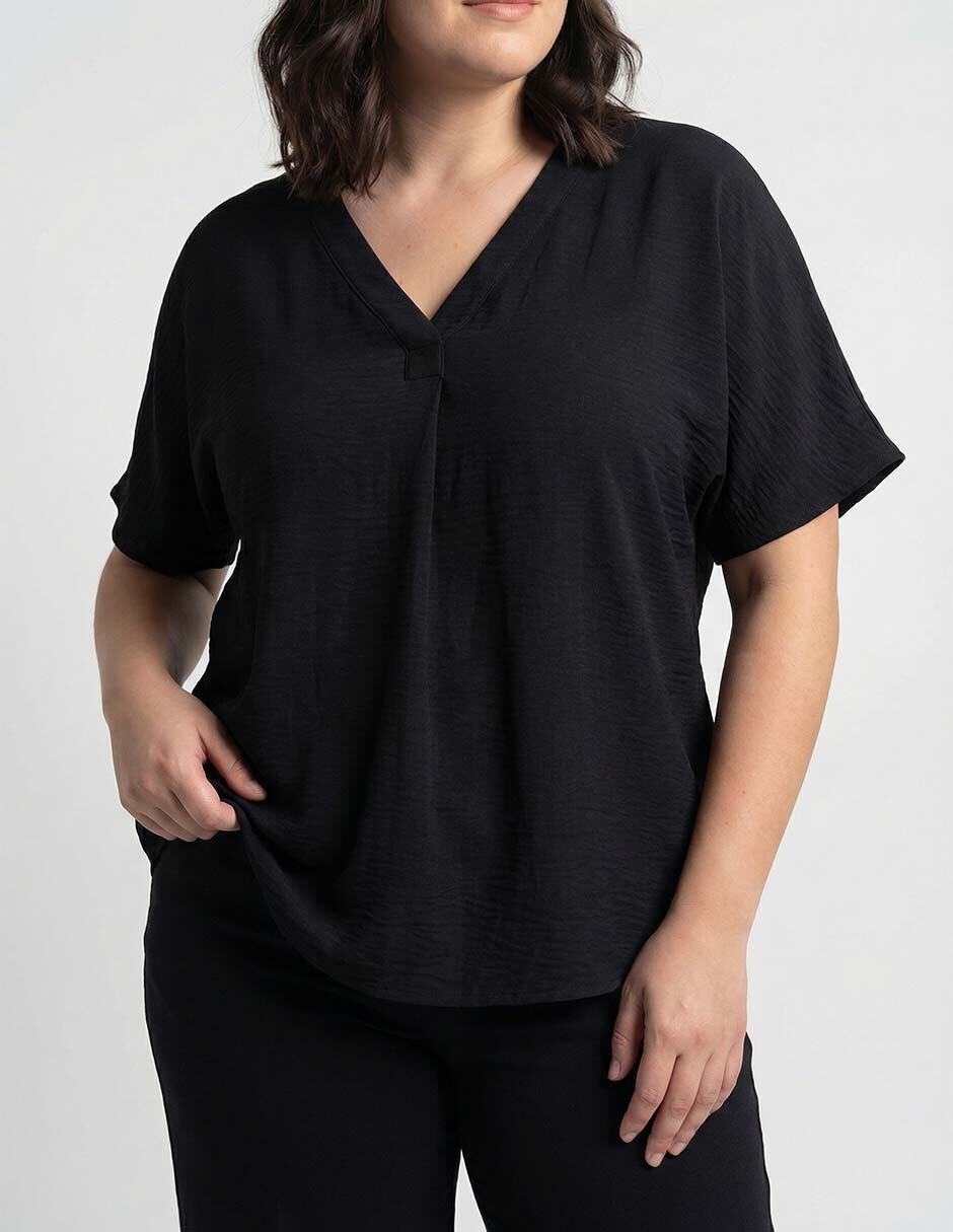 Blusa Lieb Plus manga al codo para mujer