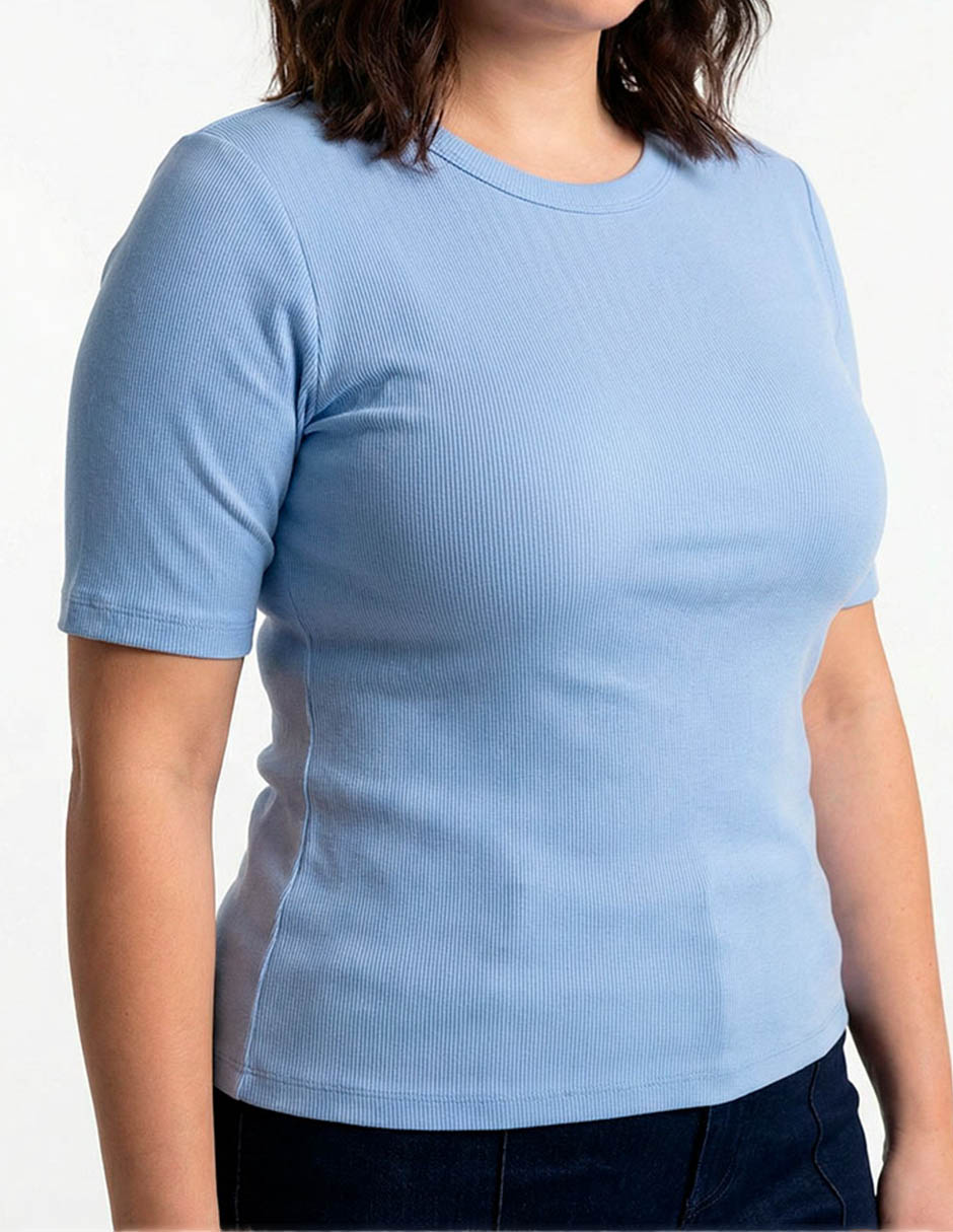 Playera manga corta lieb plus cuello redondo para mujer