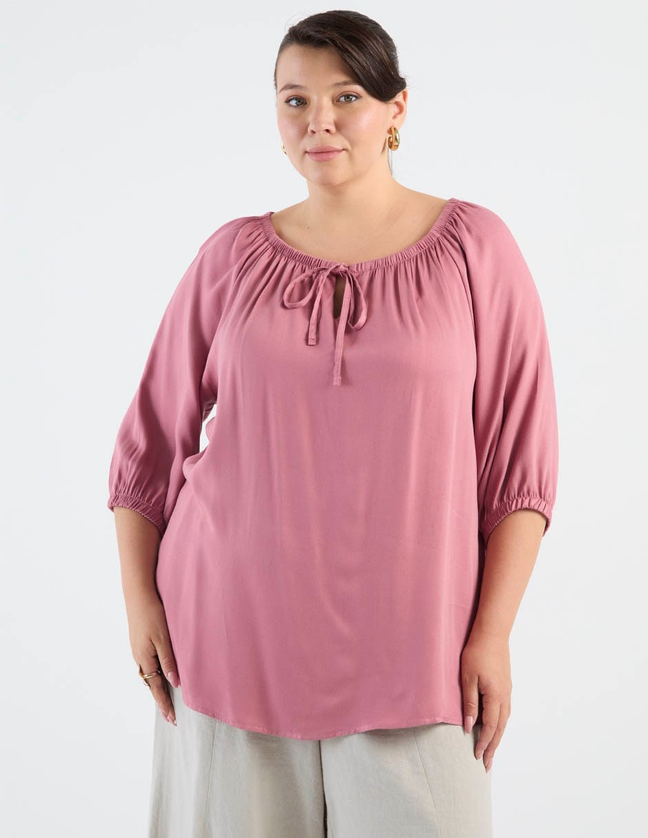 Blusa Lieb Plus manga 3/4 para mujer