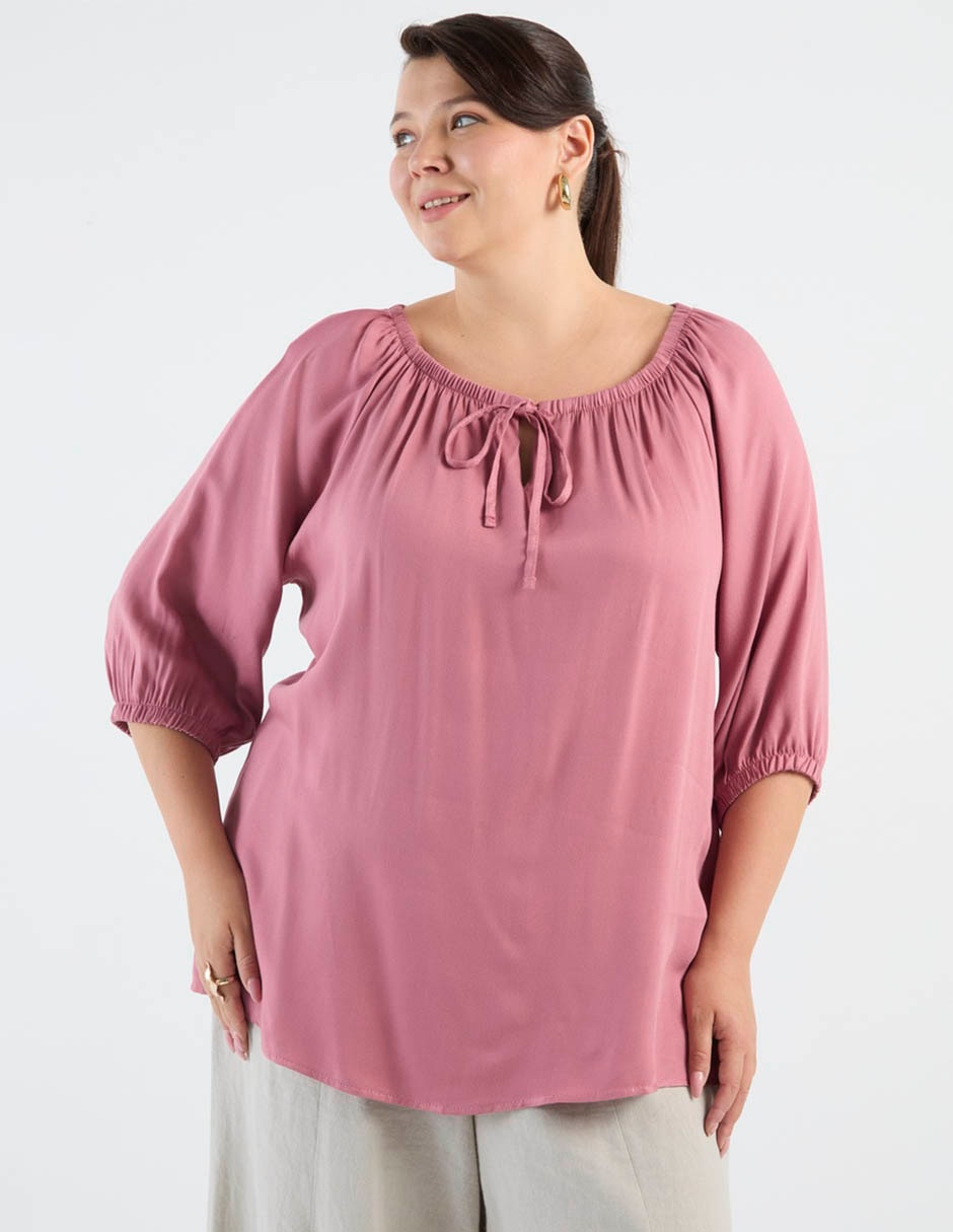 Blusa Lieb Plus manga 3/4 para mujer