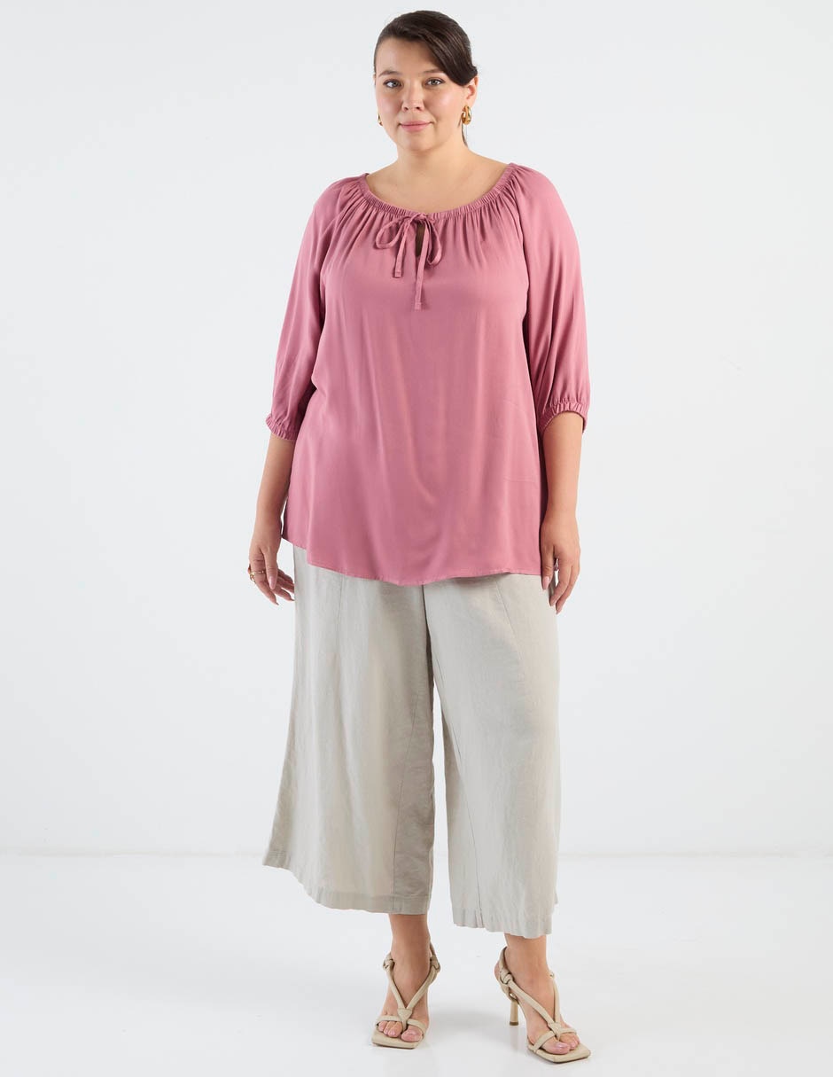 Blusa Lieb Plus manga 3/4 para mujer