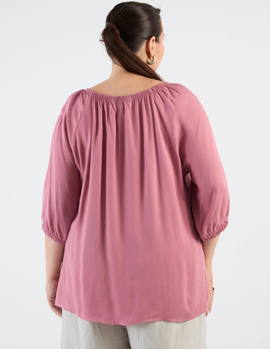 Blusa Lieb Plus manga 3/4 para mujer