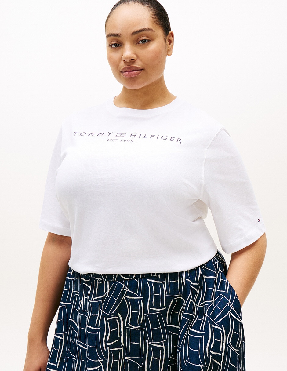 Playera manga corta cuello redondo mujer