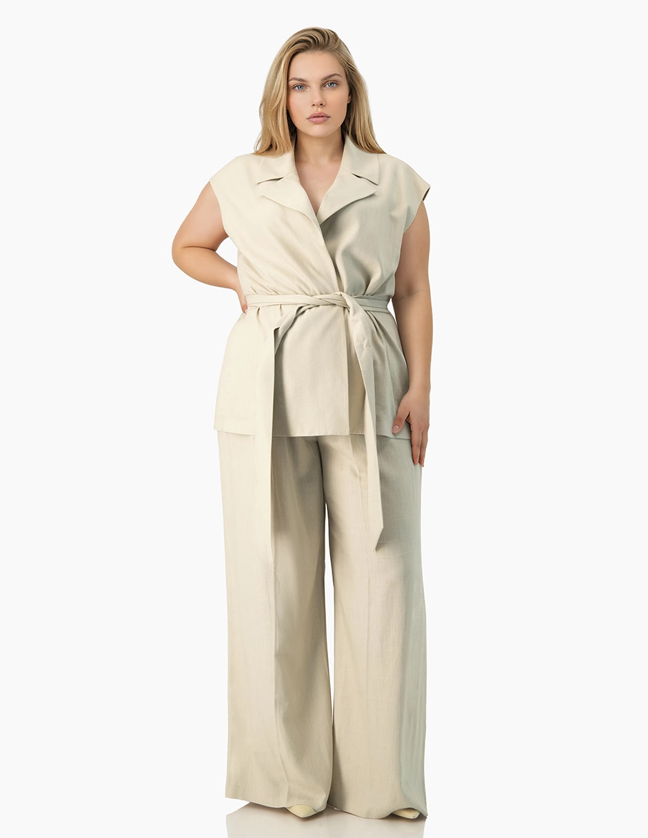 Pantalón regular amplio para mujer 4