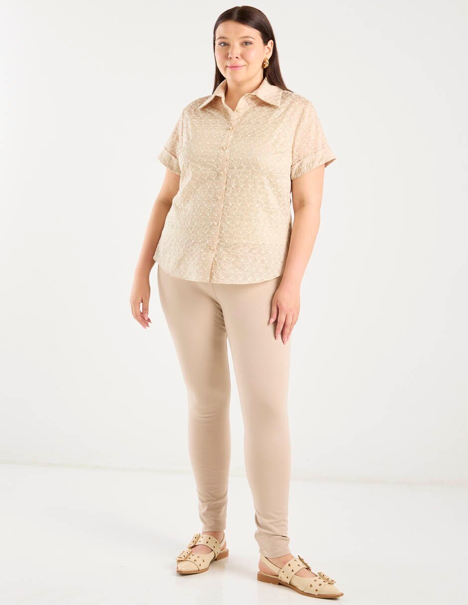 Blusa camisera ivonne plus manga corta para mujer