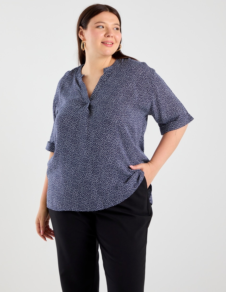 Blusa lieb plus manga corta para mujer