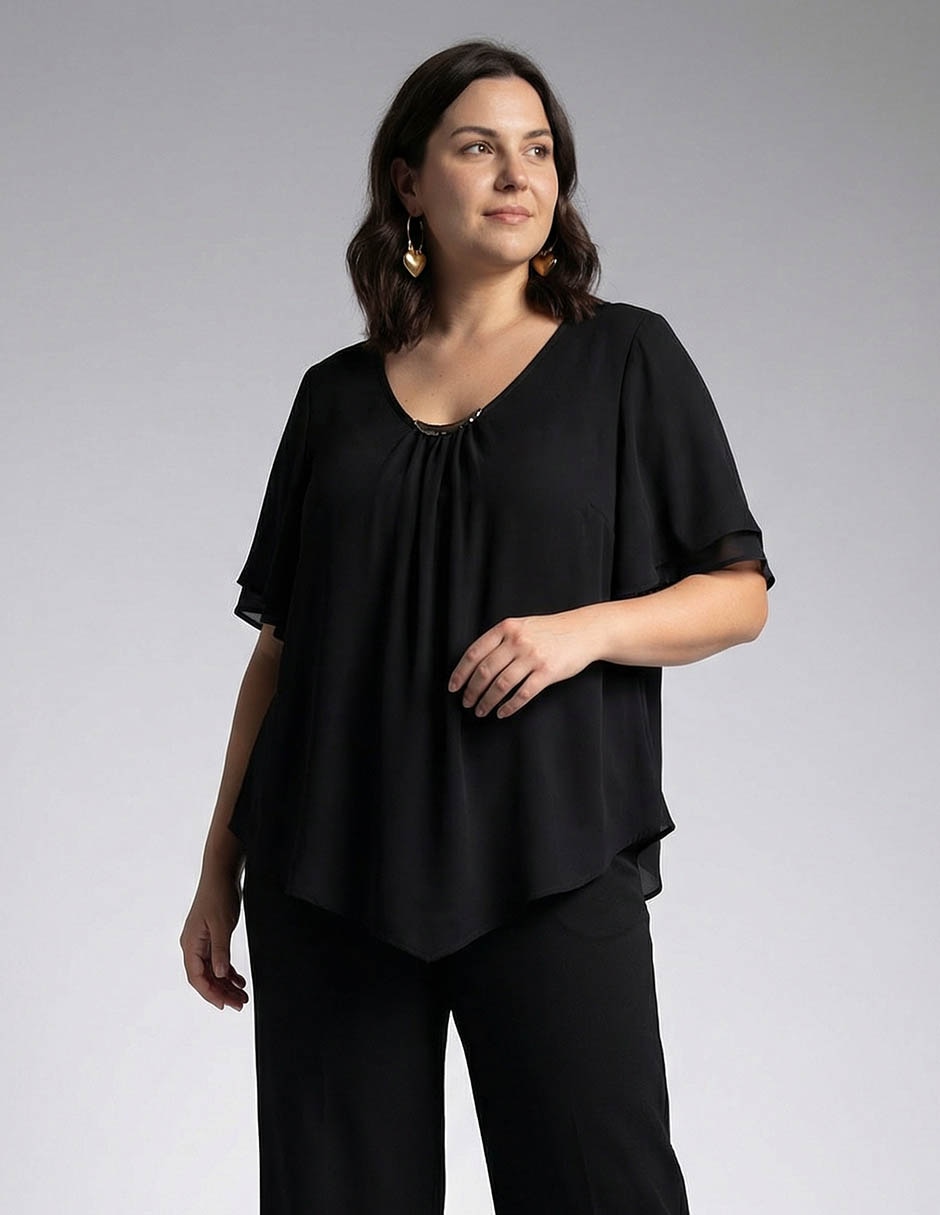 Blusa manga corta para mujer