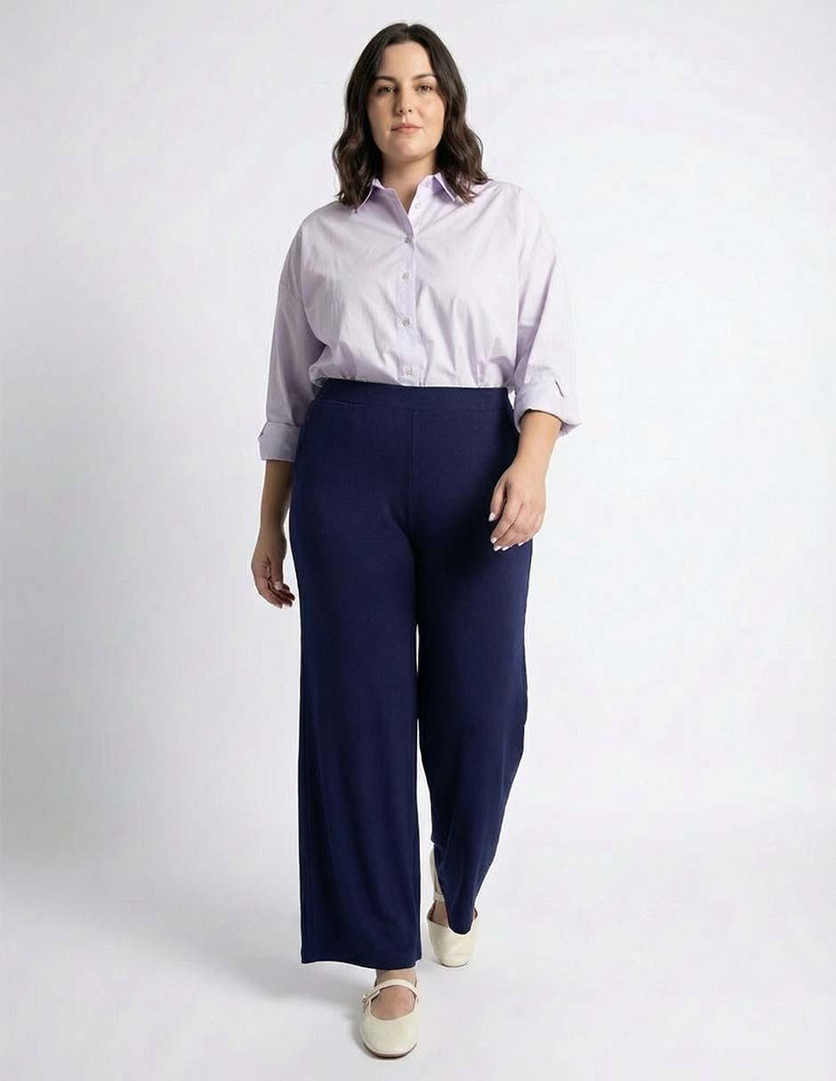 Pantalón straight Davinchy amplio para mujer