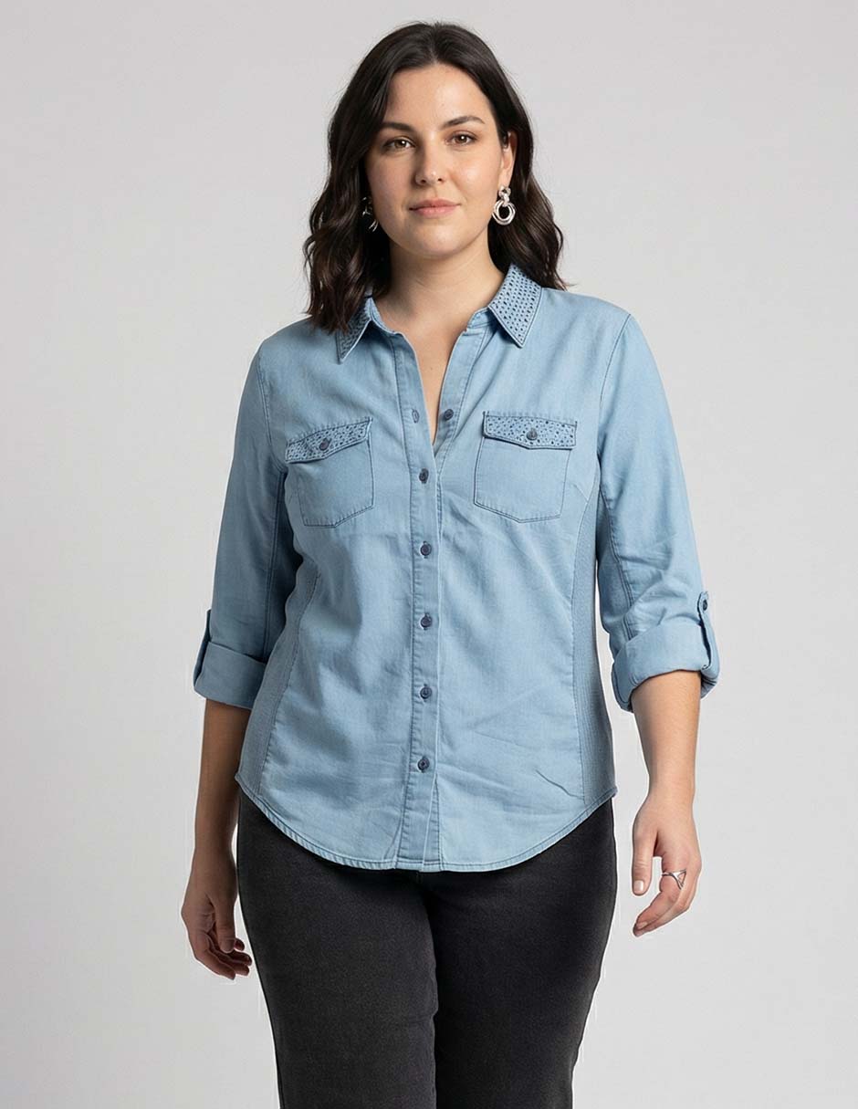 Blusa manga 3/4 para mujer Blusa manga 3/4 para mujer