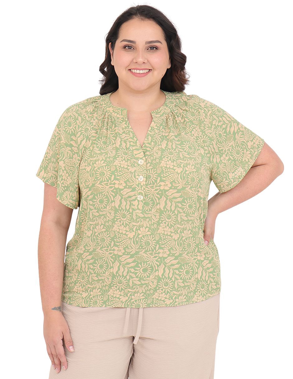 Blusa manga corta para mujer
