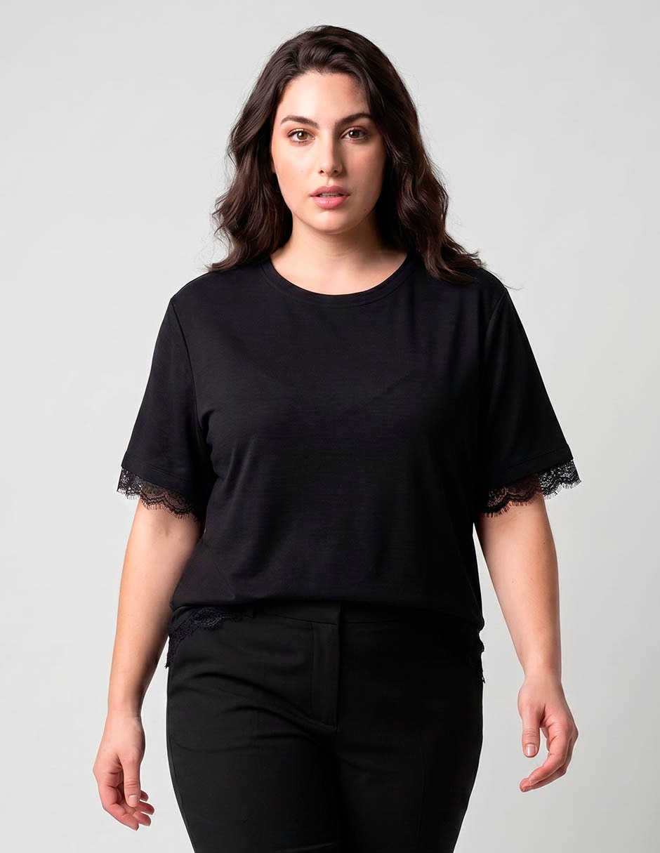Blusa manga al codo para mujer
