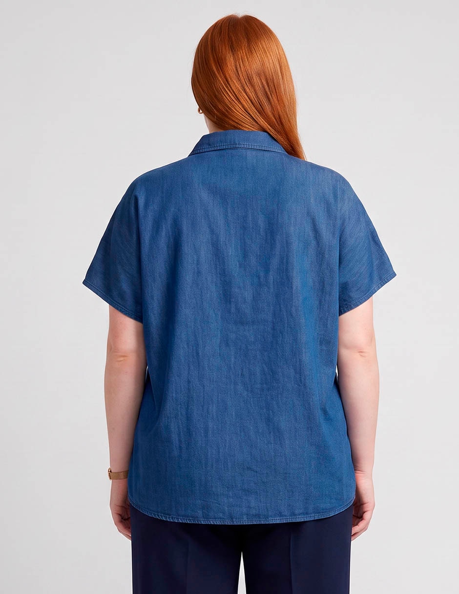 Blusa camisera manga corta para mujer 2