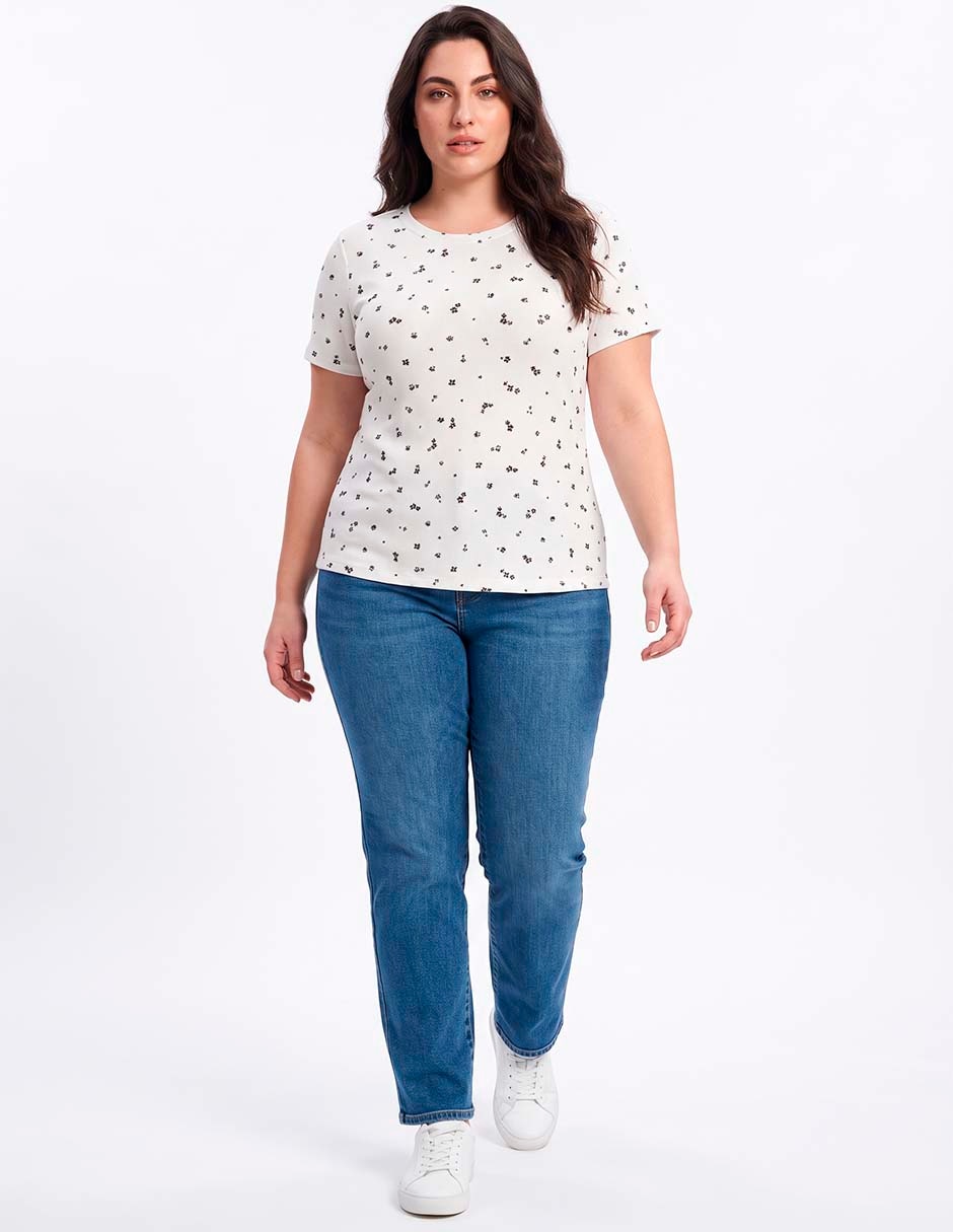 Playera manga corta cuello redondo para mujer Playera manga corta cuello redondo para mujer