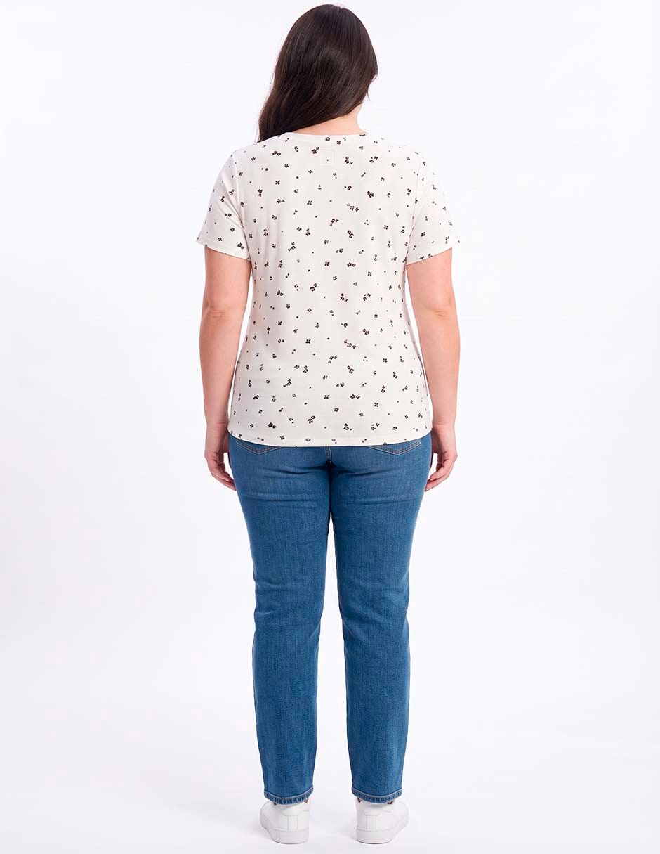 Playera manga corta cuello redondo para mujer 4