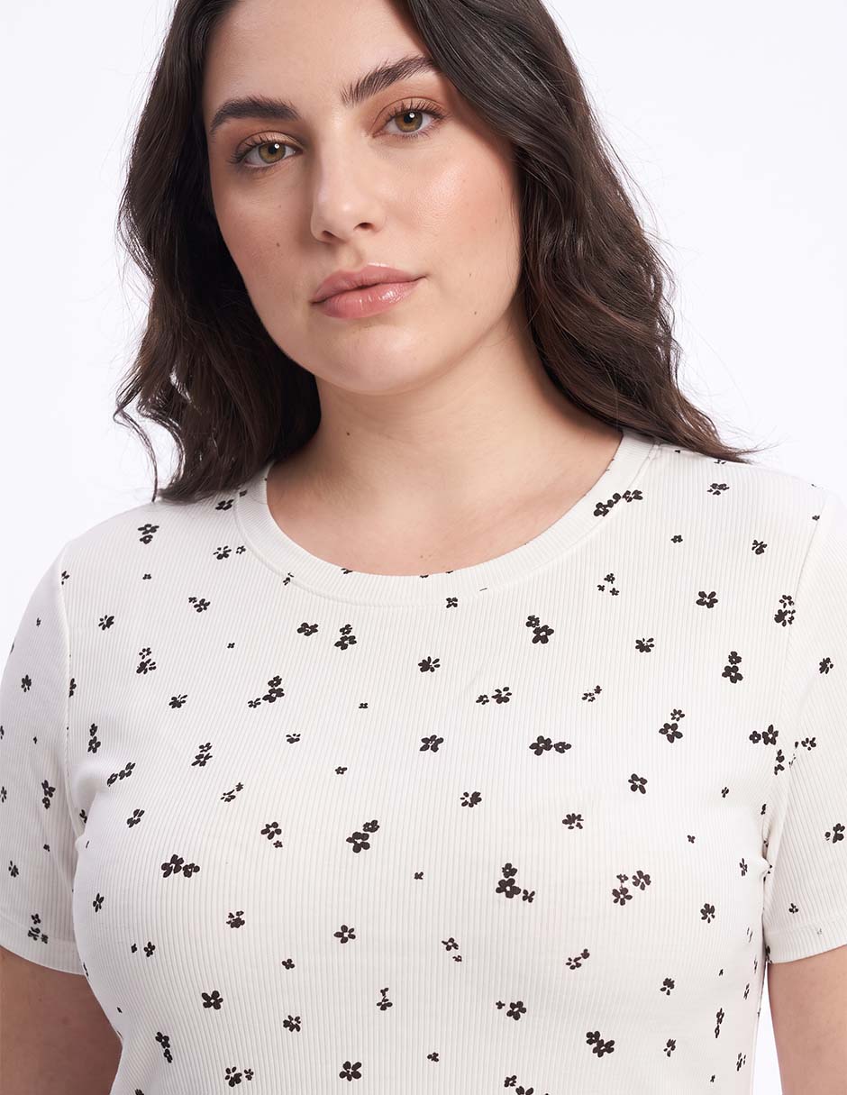 Playera manga corta cuello redondo para mujer 2