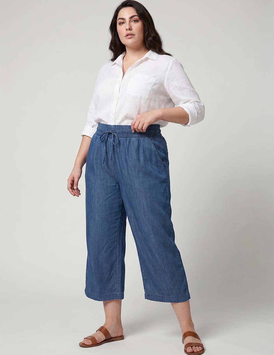 Jeans capri amplio c450 para mujer 2
