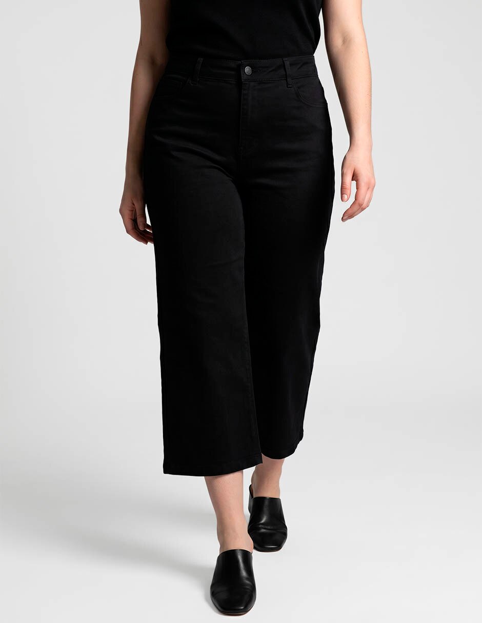 Jeans capri wide leg para mujer Jeans capri wide leg para mujer
