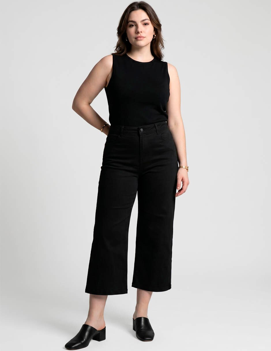 Jeans capri wide leg lieb plus para mujer