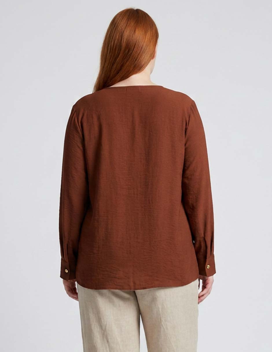 Blusa piezas sueltas manga 3/4 para mujer 2