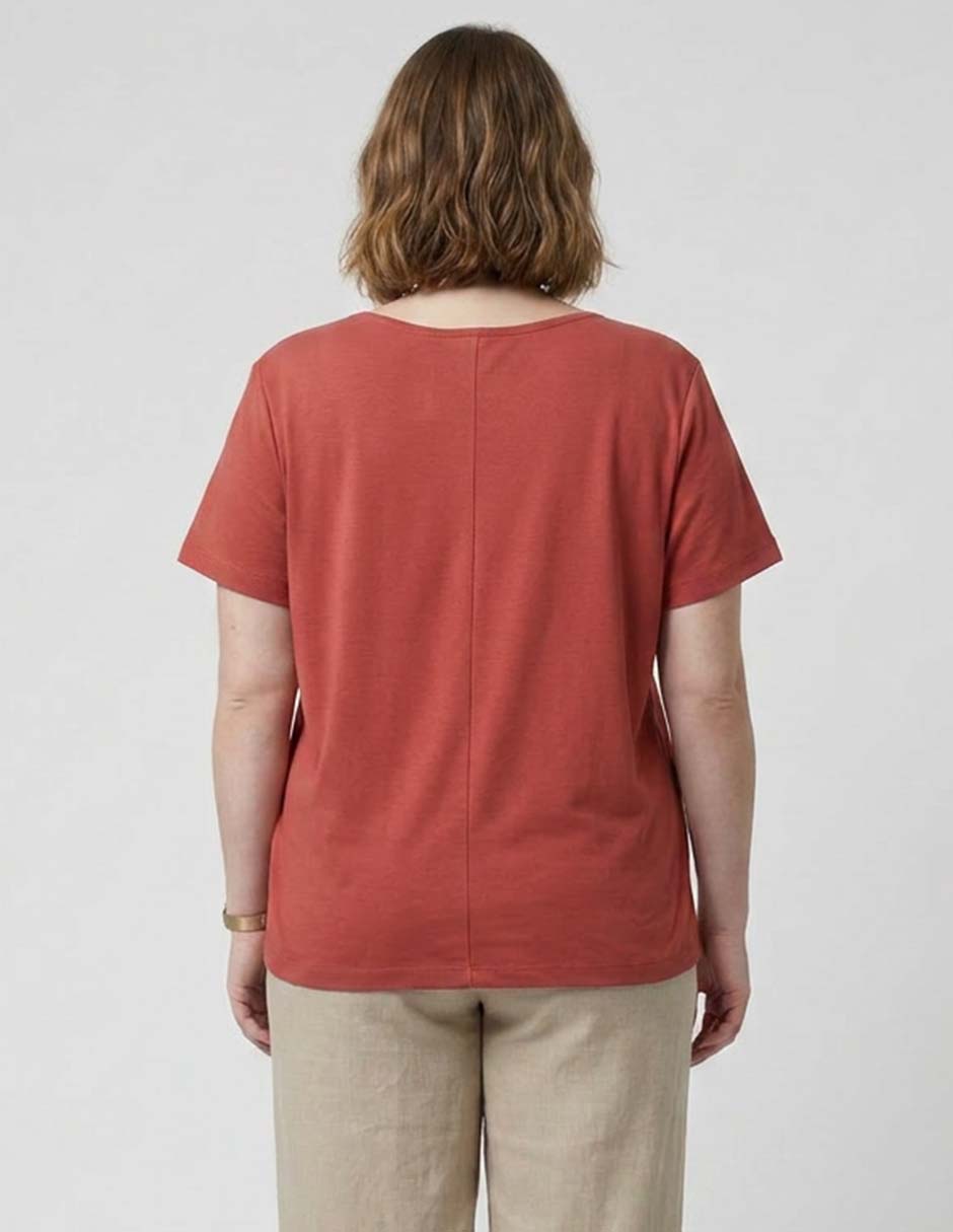 Playera manga larga cuello v para mujer 3