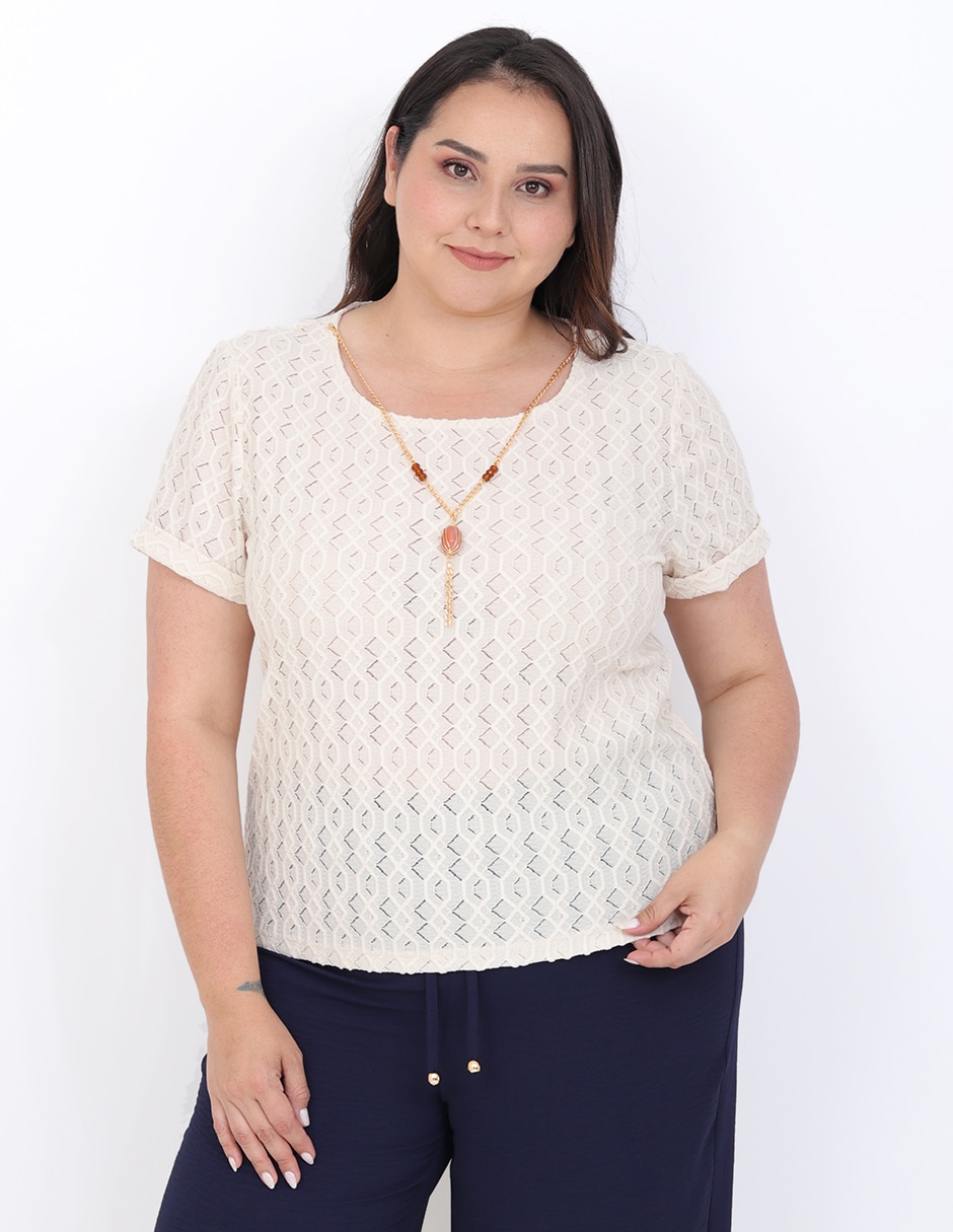 Blusa manga corta para mujer